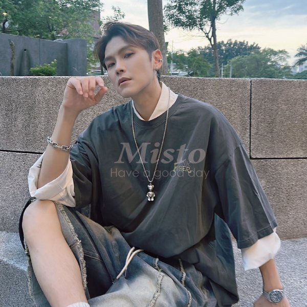 【MISTO SHOP】正韓 男裝 俏皮頑皮豹水洗TEE