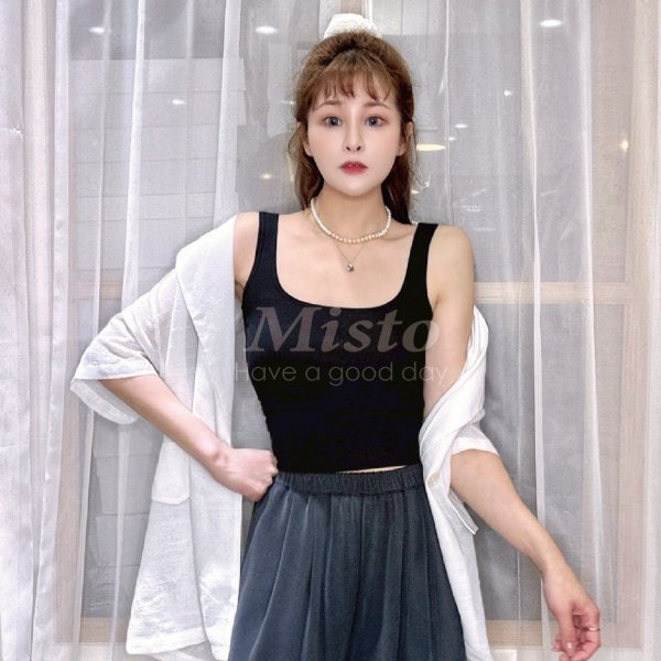 【MISTO SHOP】後背簍空 BRA TOP 背心｜運動背心｜含罩杯不可拆背心